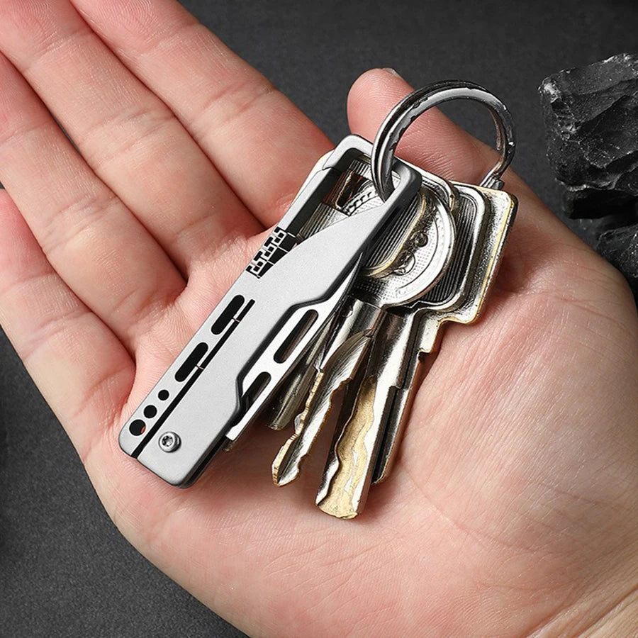 Multifunctional Titanium Alloy Keychain Mini Knife – Compact and Durable image 4