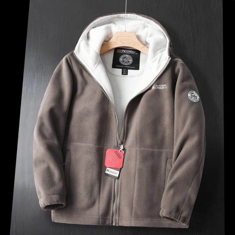 2024 Brand Winter Fleece Jacket – Men's Fashionable Warm Hooded Coat image 5