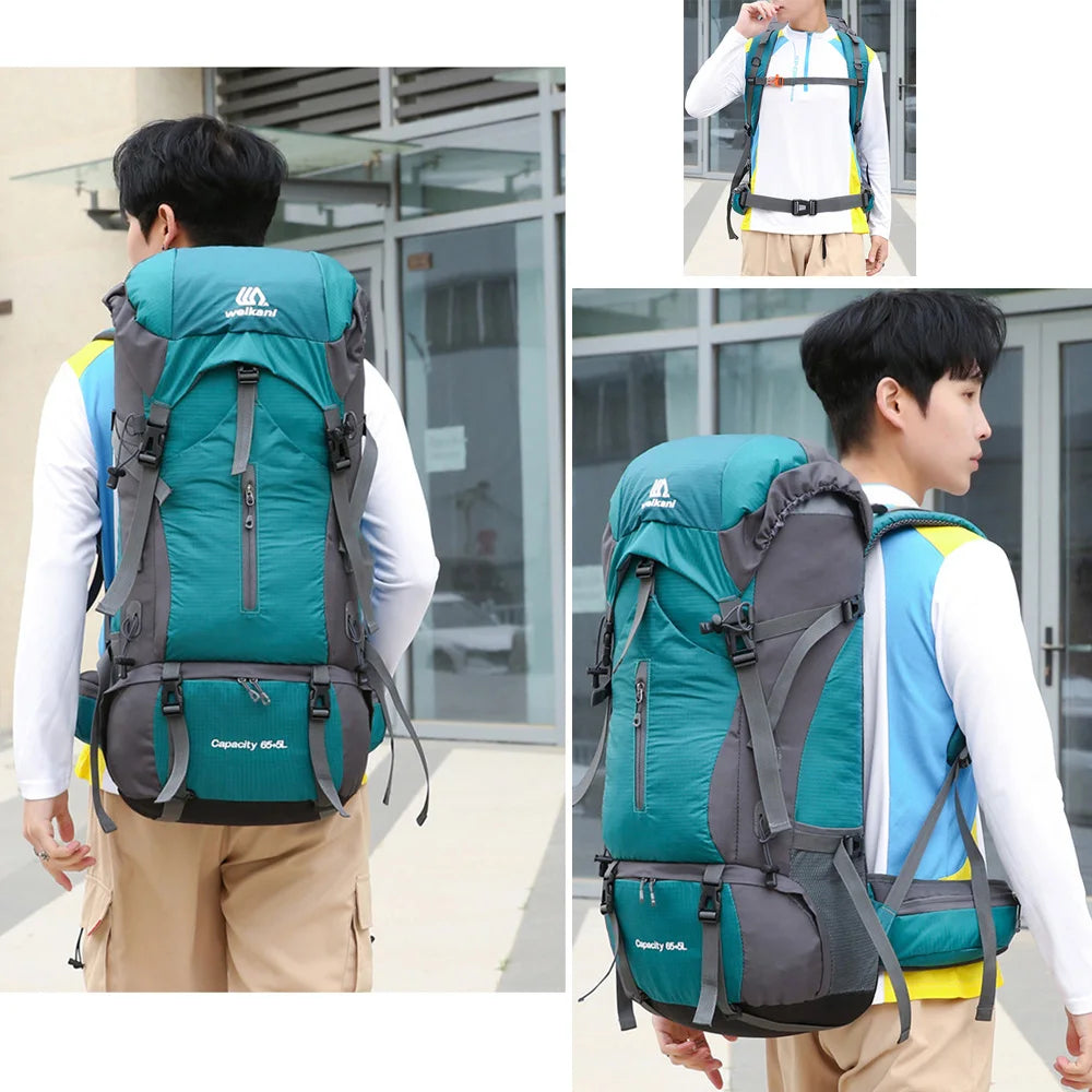 70L Nylon Camping Backpack – Durable Travel Bag for Outdoor Adventures image 2