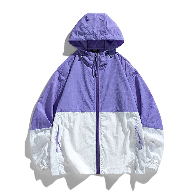 Men’s Thin Summer Waterproof Jacket – Perfect for Outdoor Adventures - HCGD-6102-Purple, (AS) L or (EU) S image