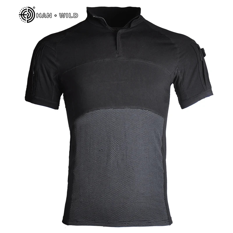 Tactical T-Shirt for Men – Ideal for Airsoft, Paintball, and Outdoor Activities - black, L-60-70kg image
