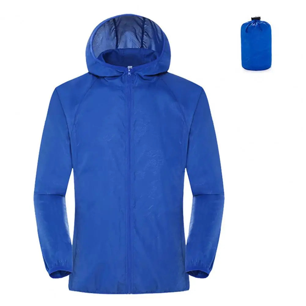 Sun Protection Coats – Ultra Light Foldable Hooded Windbreaker Jacket - Royal Blue, S image