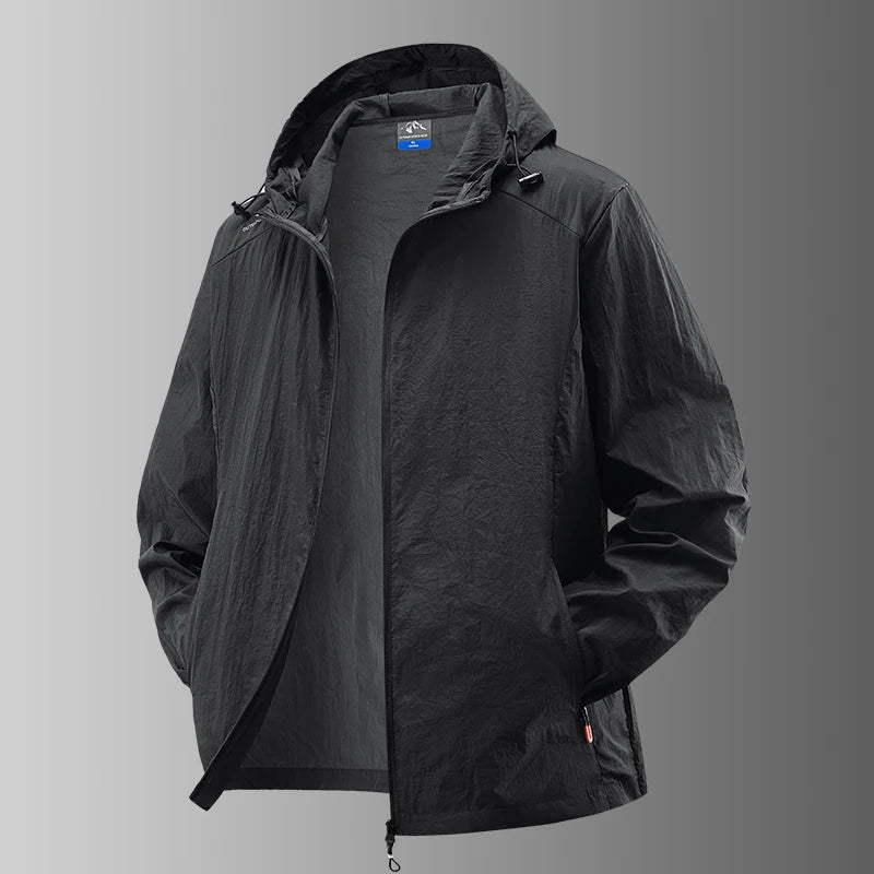Summer Waterproof Hiking Jackets for Men – Versatile Outdoor Gear - Black, 5XL 185CM 90-100Kg image