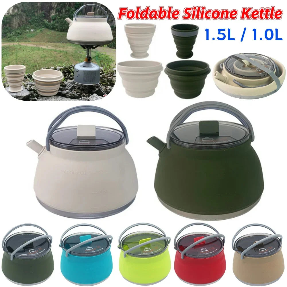 Portable Foldable Silicone Kettle for Outdoor Adventures image 0
