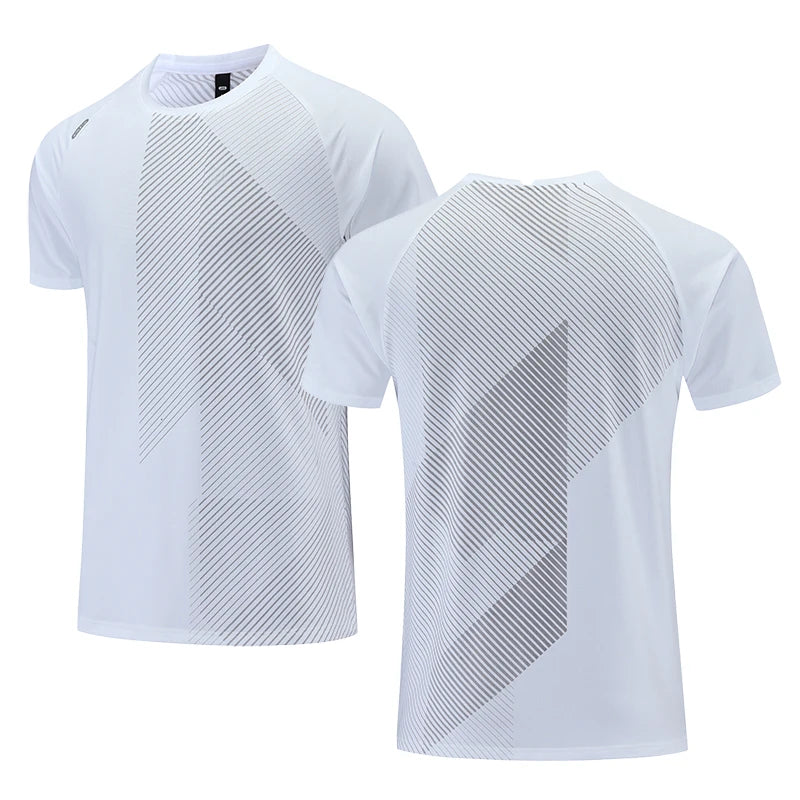 Quick Dry Men's Running T-Shirt – Perfect for Fitness and Casual Sportswear - white R8, 3XL (180-185cm) image