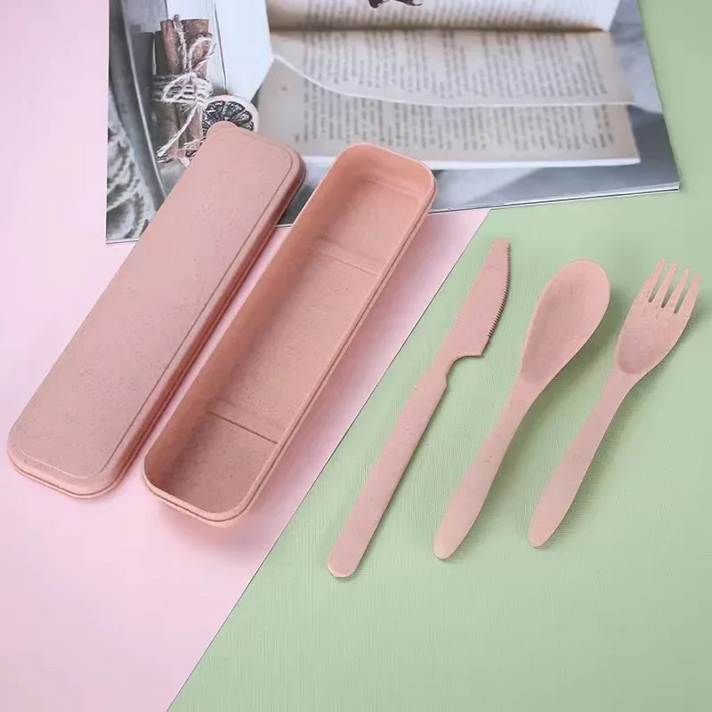 Colorful Wheat Straw Cutlery Set – Eco-Friendly Tableware for Every Occasion image 7