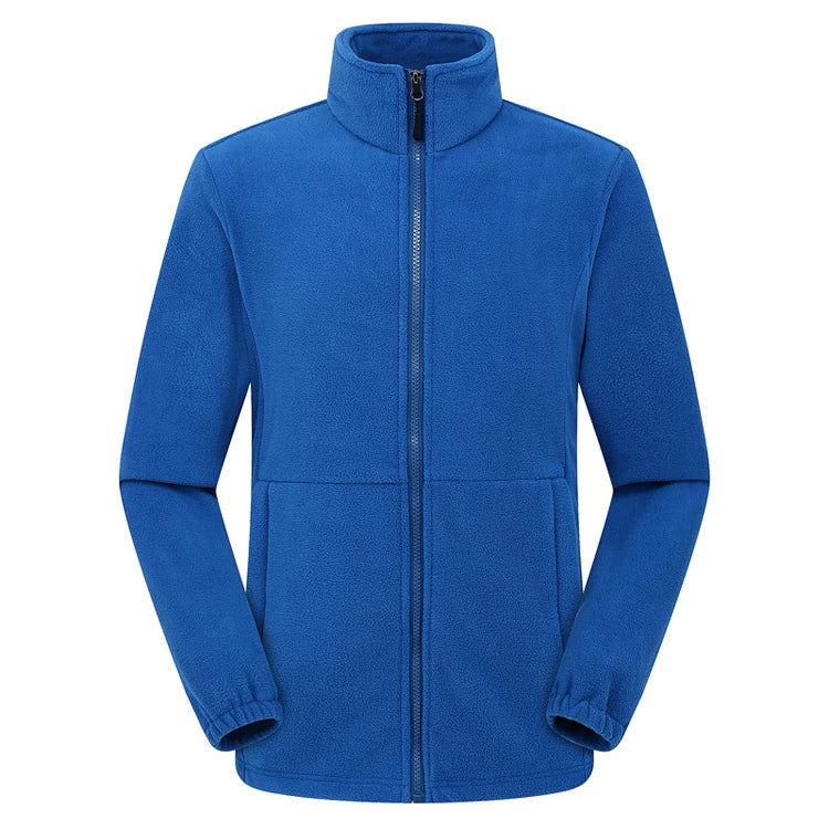 Soft Polar Fleece Jacket – Lightweight Full Zip Coat for Outdoor Recreation - Blue, M image