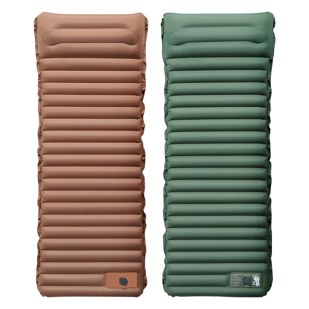 10cm Self-Inflating Sleeping Mat with Foot Pump &amp; Pillow – Ultralight Camping Essential image 1