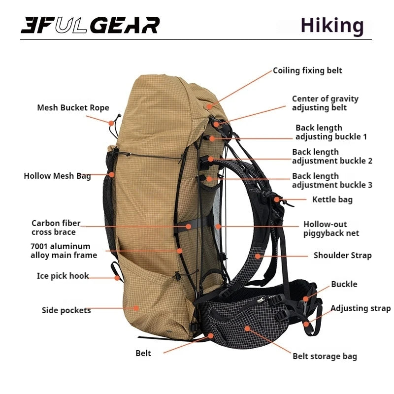 3F UL GEAR TianShan 35+10L Backpack – Ultralight &amp; Durable Outdoor Companion image 5