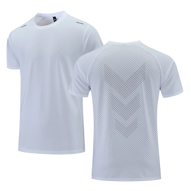 Quick Dry Men's Running T-Shirt – Perfect for Fitness and Casual Sportswear - white R7, 3XL (180-185cm) image