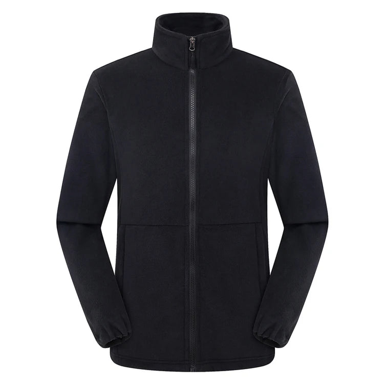 Soft Polar Fleece Jacket – Lightweight Full Zip Coat for Outdoor Recreation - black, XXXL image