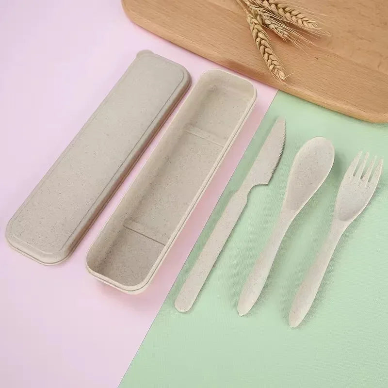 Colorful Wheat Straw Cutlery Set – Eco-Friendly Tableware for Every Occasion image 8