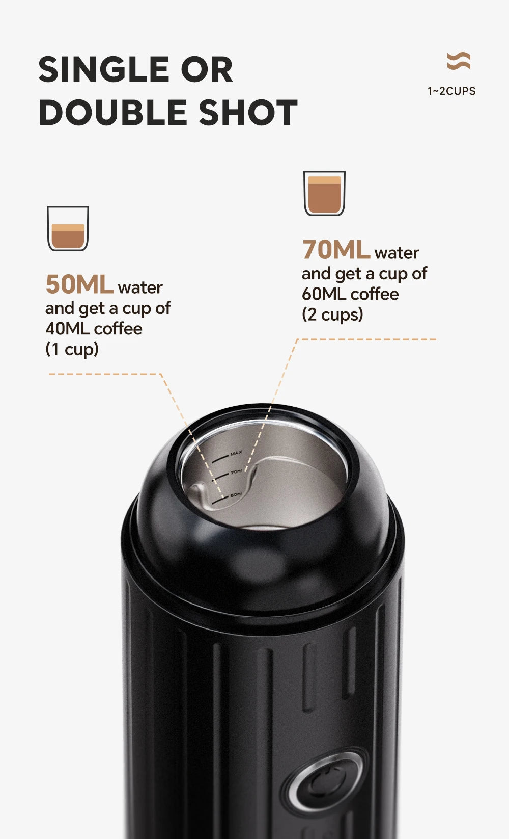 iCafilas 2in1 Espresso Machine – Portable Coffee Maker for Adventures image 4