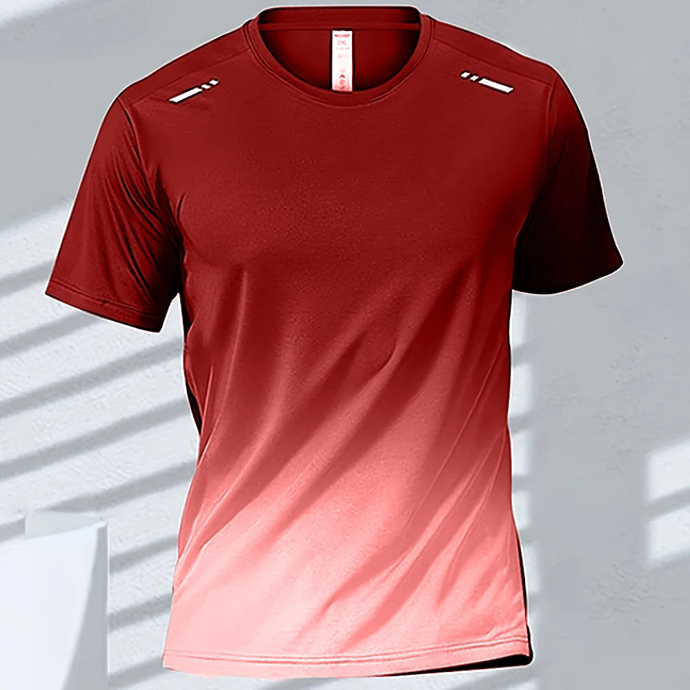 Men's Quick-Drying Gradient Sports T-Shirts – Perfect for Fitness &amp; Outdoor Activities - S51TX6033, S image
