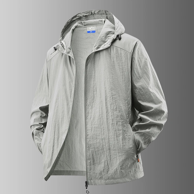 Summer Waterproof Hiking Jackets for Men – Versatile Outdoor Gear - Light Grey, XL 165CM 63-70Kg image