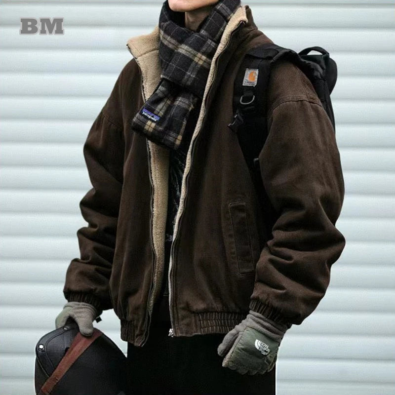 Japanese Vintage Polar Fleece Jacket – High-Quality Winter Streetwear image 0