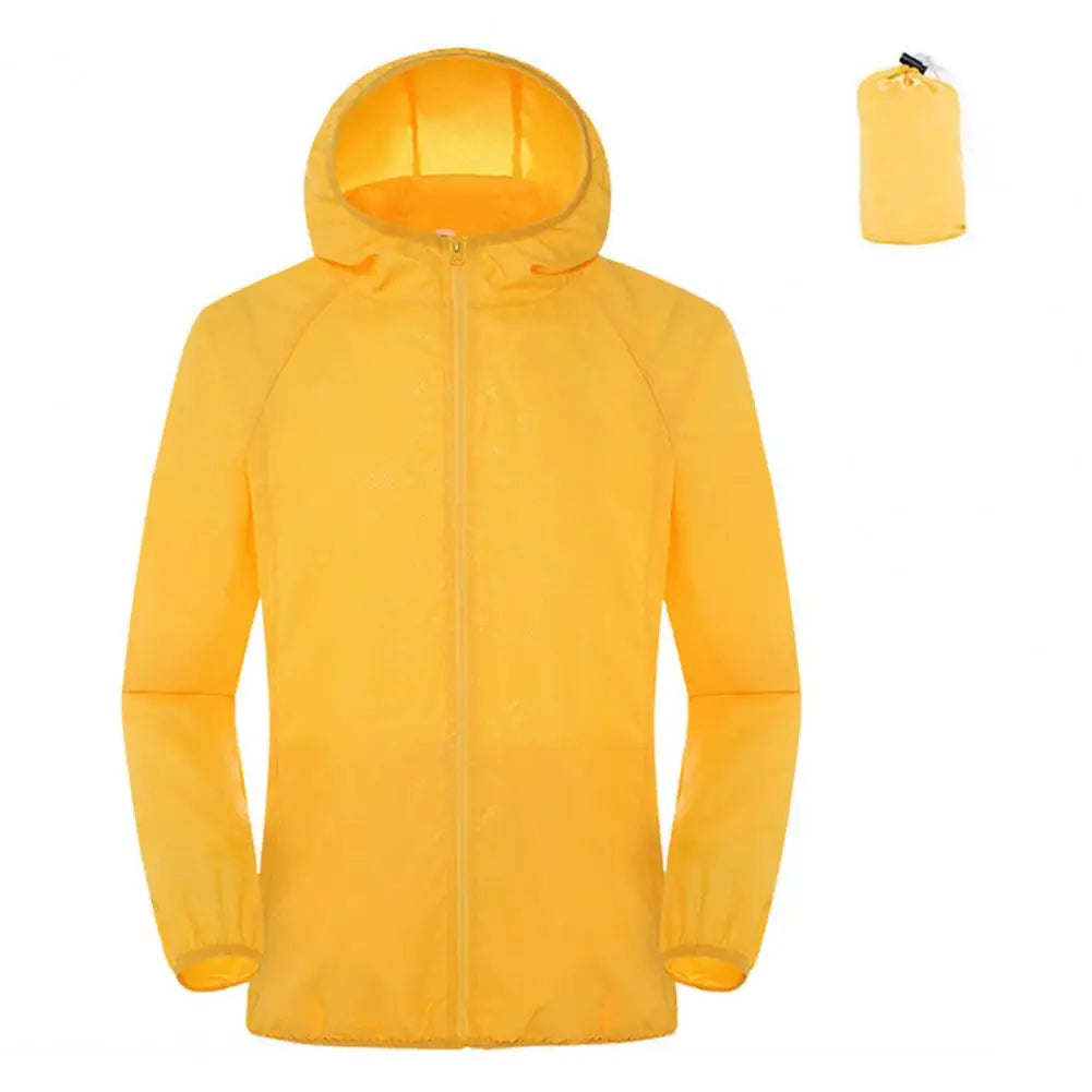 Sun Protection Coats – Ultra Light Foldable Hooded Windbreaker Jacket - Yellow, XXL image