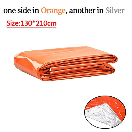 Folding Emergency Blanket – Essential Outdoor Survival Gear - Orange 1.3m X 2.1m image
