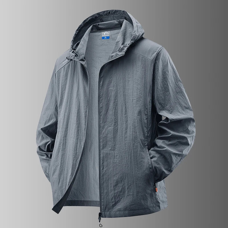 Summer Waterproof Hiking Jackets for Men – Versatile Outdoor Gear - Dark Grey, XXL 170CM 70-77Kg image