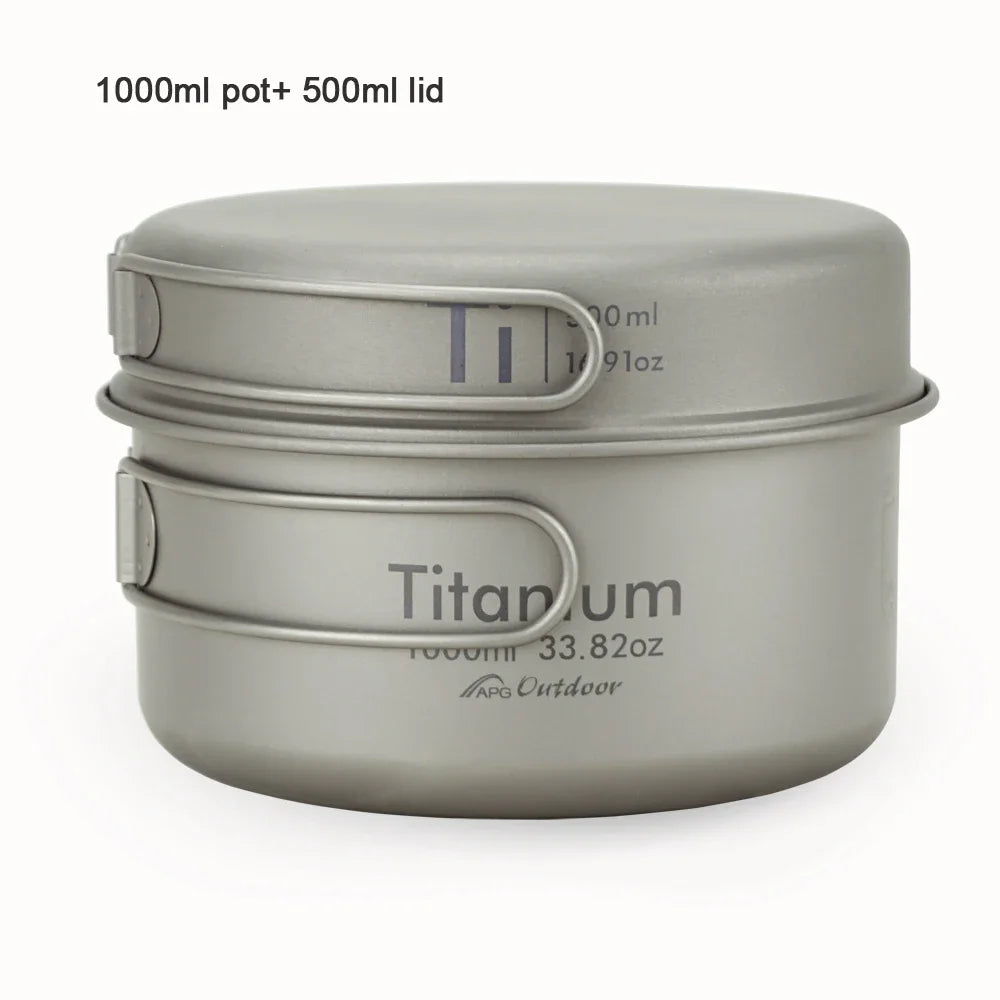 APG Ultralight Titanium Pan and Bowl Set – Perfect Cookware for Outdoor Enthusiasts - 1000ml image