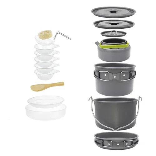 Versatile Camping Cookware Set for Outdoor Enthusiasts - 5-7 person pot set K image