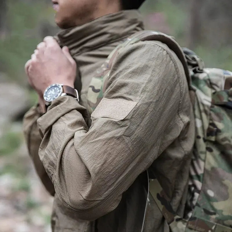 Military Quick Dry Tactical Jacket – Ultra Light Waterproof Outerwear - Khaki, XXL image