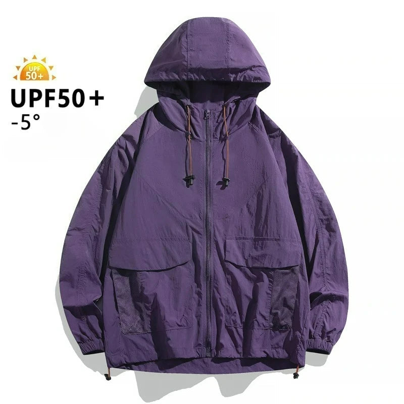 Men’s Thin Summer Waterproof Jacket – Perfect for Outdoor Adventures - JDFS-2350-Purple, (AS) L or (EU) S image