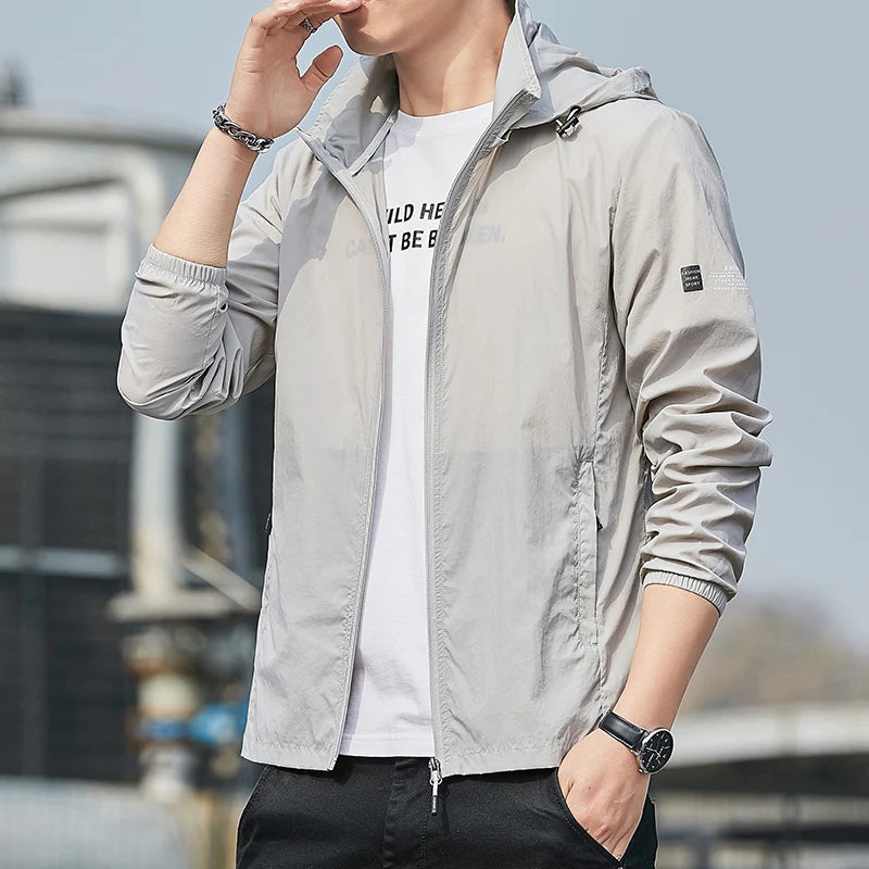 MINISO 2023 Summer Hooded Jacket – Quick Dry, Waterproof, Sun Protection - 2297-qianhui, XXXL image