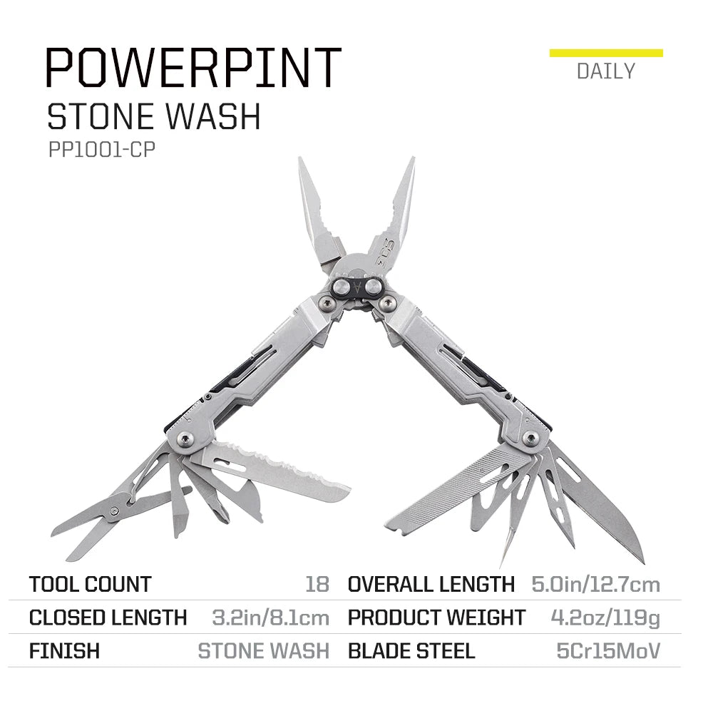 SOG PowerPint 18-in-1 Tactical Multi-Tool – Compact EDC Gear for Adventurers image 2
