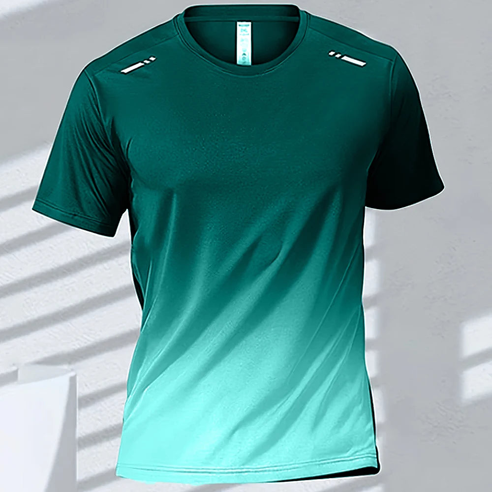 Men's Quick-Drying Gradient Sports T-Shirts – Perfect for Fitness &amp; Outdoor Activities - S51TX6036, XXXL image