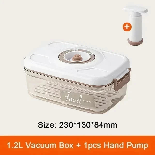 Food Vacuum Storage Box – Preserve Freshness with Large Capacity Containers - 1.2L with Hand Pump image