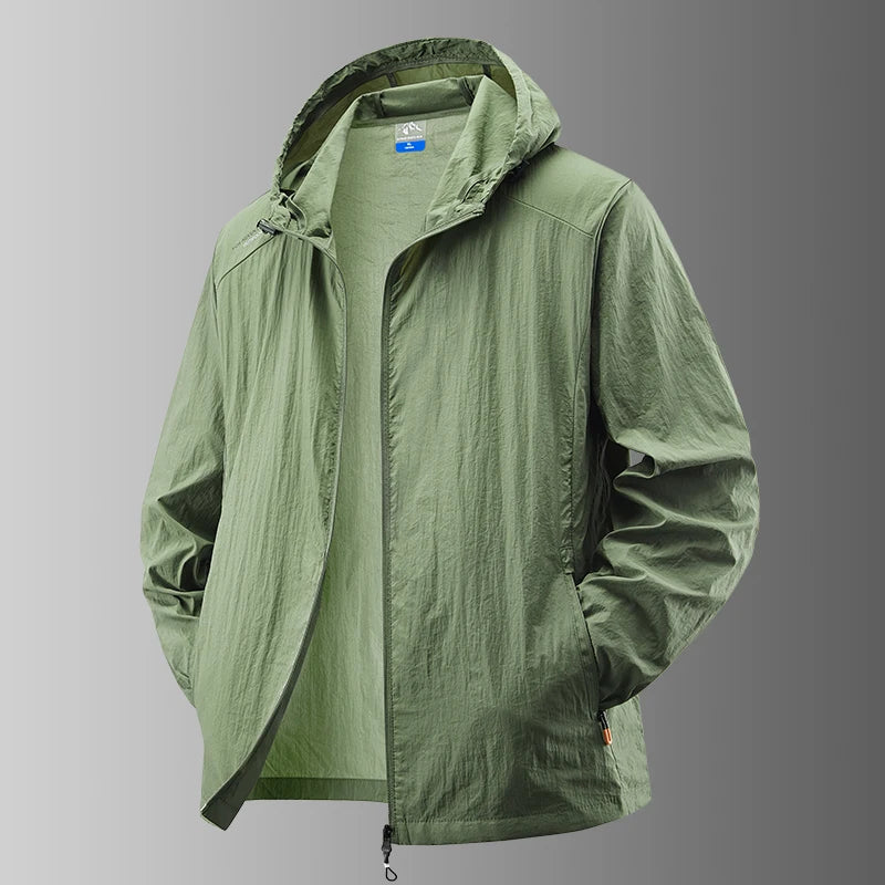 Summer Waterproof Hiking Jackets for Men – Versatile Outdoor Gear - Military, 3XL 175CM 77-83Kg image