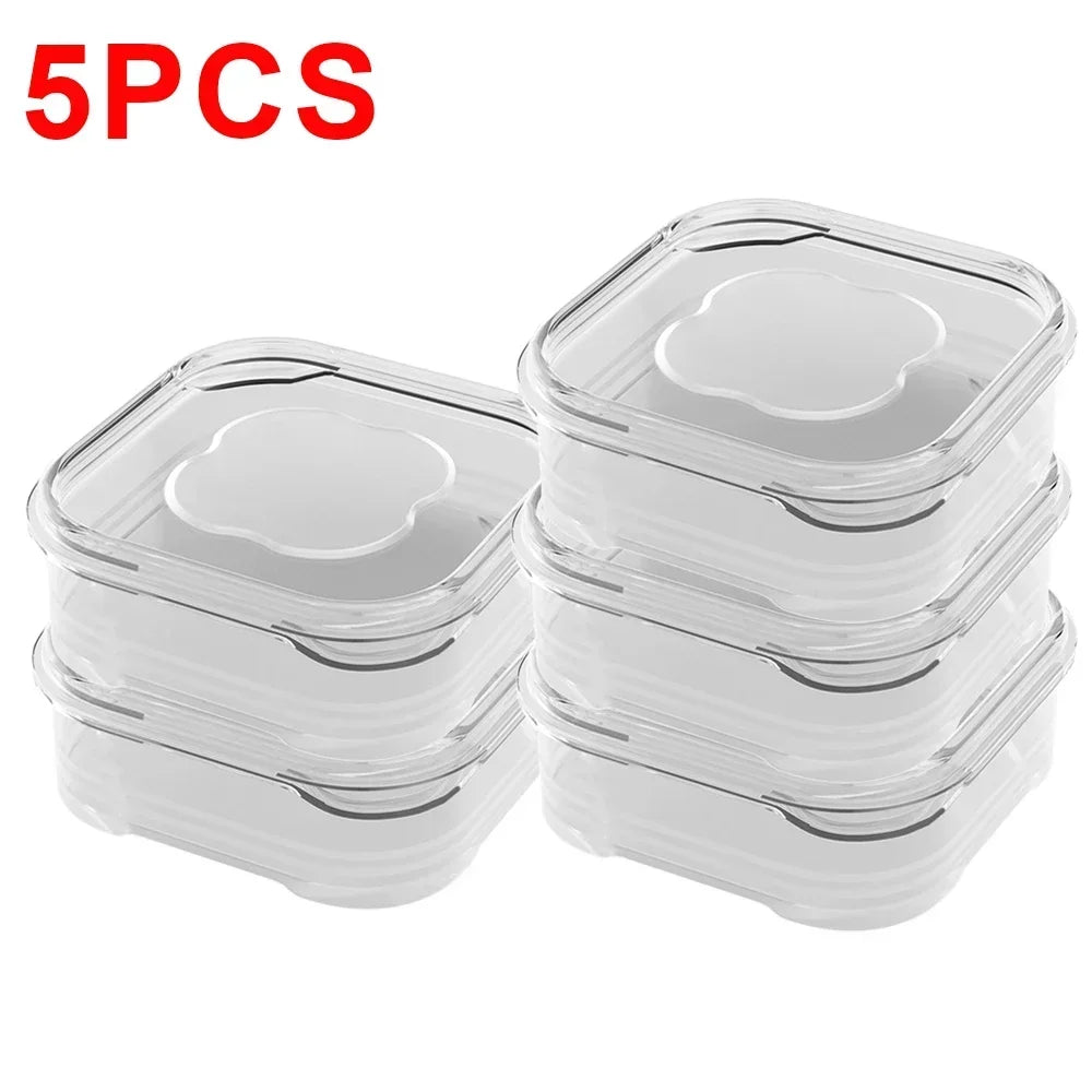5/1Pcs Mini Transparent Food Storage Containers – Keep Your Fridge Organized - 5PCS, 650ML image
