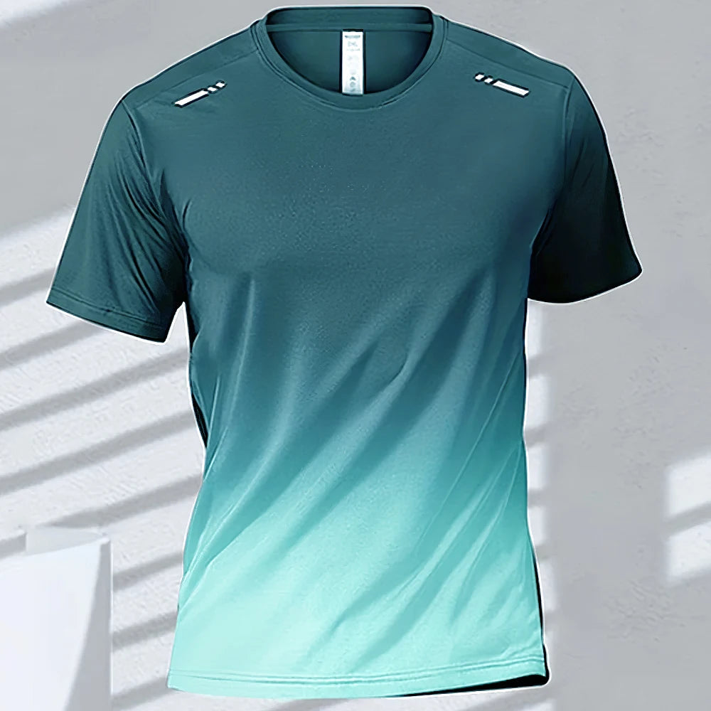 Men's Quick-Drying Gradient Sports T-Shirts – Perfect for Fitness &amp; Outdoor Activities - S51TX6032, XXL image