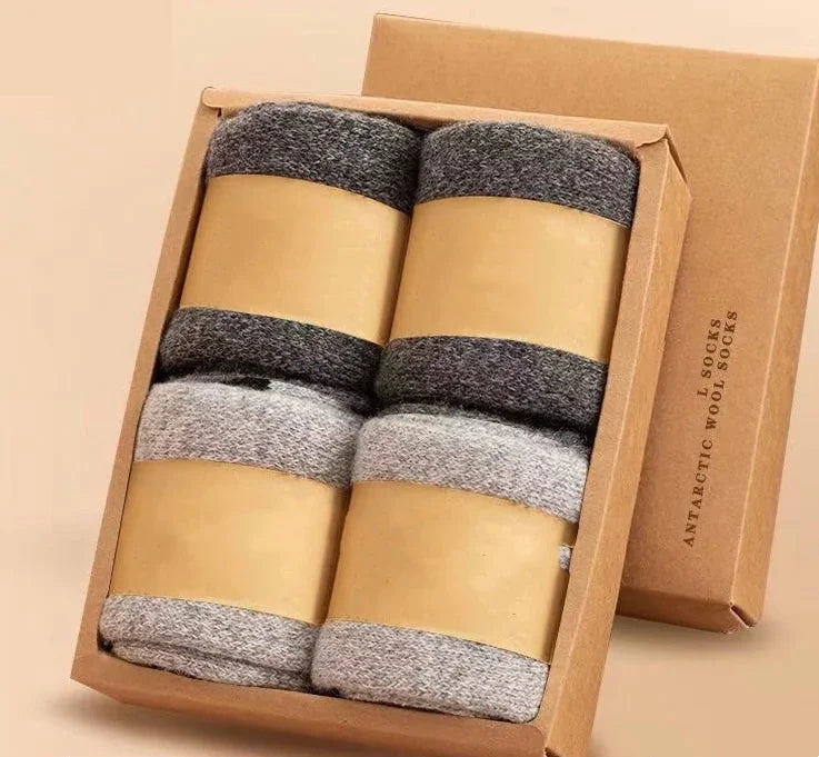 Ultimate Warmth: Men's Winter Super Thick Thermal Wool Socks - 2DarkGray 2LightGray, EU38-46 image