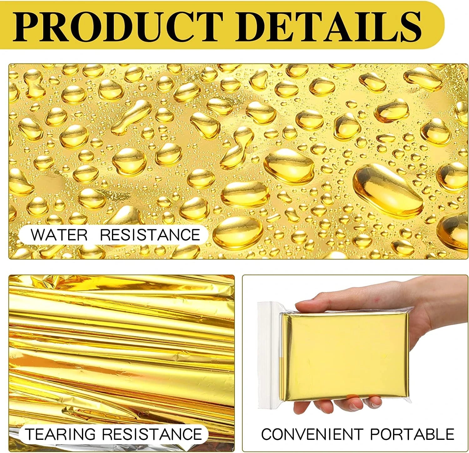 5-30Pc Outdoor Emergency Survival Blanket – Thermal &amp; Waterproof image 2